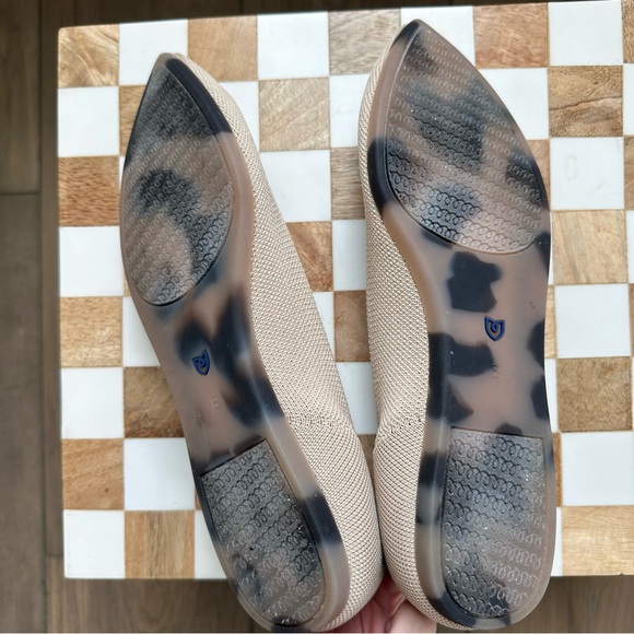 Rothy’s The Point Flats Women’s 8 Ecru Beige Machine Washable Eco Knit Shoes EUC - Picture 8 of 13